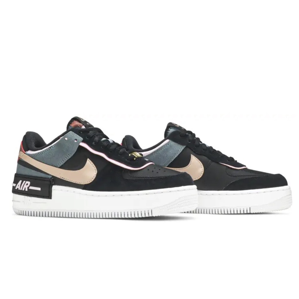 Women’s Nike Air Forced 1 Shadow Black Loght Artic Pink Sneakers Size 8.5